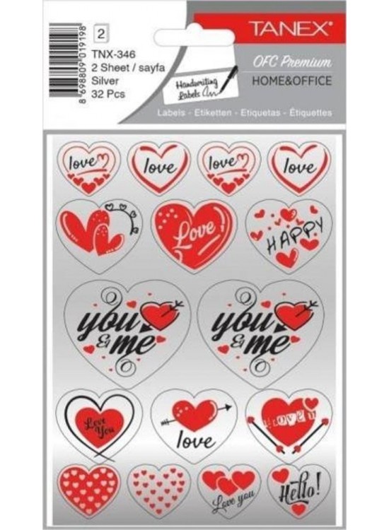 Tanex Sılver Kalp Etiketi-6 Tnx-346 (1 Adet) Tanex Sılver Kalp Etiketi-6 Tnx-346 (1 Adet)