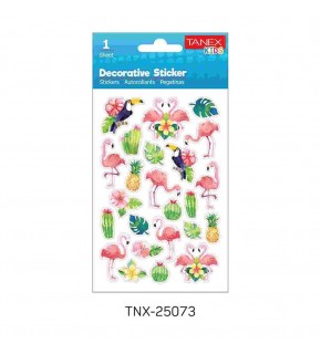 Tanex Stickers Eu Puffy Damla Etiket Flamingo Serisi Tnx-25073 (1 Adet)