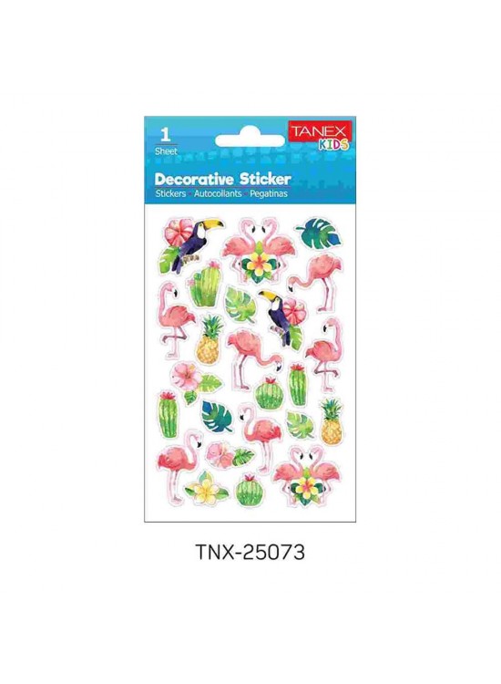 Tanex Stickers Eu Puffy Damla Etiket Flamingo Serisi Tnx-25073 (1 Adet)