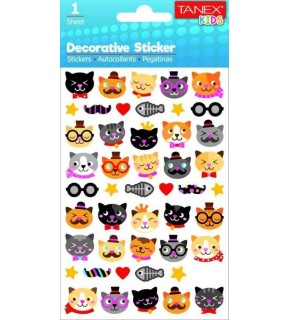 Tanex Stickers Eu Puffy Damla Etiket Kedi Serisi 5 Ad. Tnx-25043