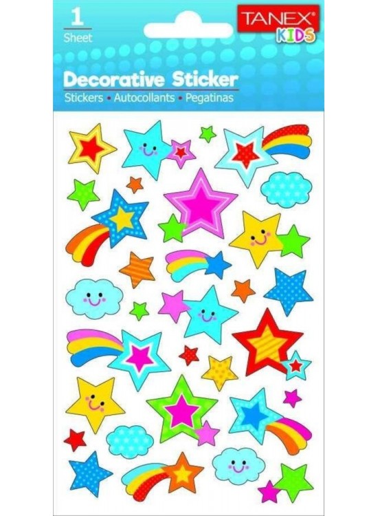 Tanex Stickers Eu Puffy Damla Etiket Kuyruklu Yıldız Serisi 5 Ad. Tnx-25013