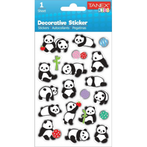 Tanex Stickers Eu Puffy Damla Etiket Panda Serisi 5 Ad. Tnx-25060