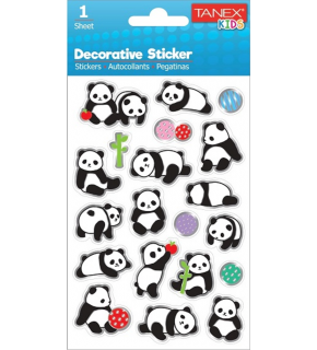 Tanex Stickers Eu Puffy Damla Etiket Panda Serisi 5 Ad. Tnx-25060