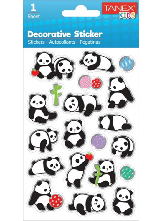 Tanex Stickers Eu Puffy Damla Etiket Panda Serisi 5 Ad. Tnx-25060
