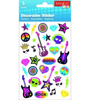 Tanex Stickers Eu Puffy Damla Etiket Rock Serisi 5 Ad. Tnx-25063