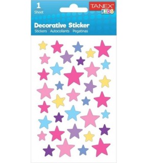 Tanex Stickers Eu Puffy Damla Etiket Yıldız Serisi 6 Ad.Tnx-25017