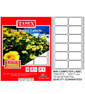 Tanex Sürekli Form Etiket 1500 LÜ 35x77 TN 0018