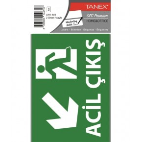 Tanex Uyr-104 Acil Çıkış-4 Uyarı Etiketi 2 Ad.