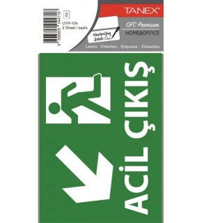 Tanex Uyr-104 Acil Çıkış-4 Uyarı Etiketi 2 Ad.