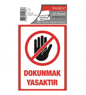 Tanex Uyr-122 Dokunmak Yasaktir Uyari Etiketi 2 Li 