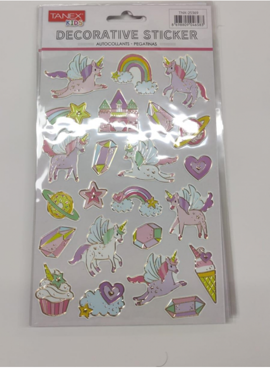 Tanex Yaldızlı Unıcorn Serisi Puffy Etiketi Tnx-25369 Tanex Yaldızlı Unıcorn Serisi Puffy Etiketi Tnx-25369