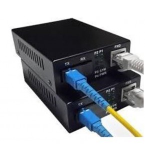 Teldata Media Converter Single Mode 10-100-1000 20 Km Dual Sc 2 Li Paket Set