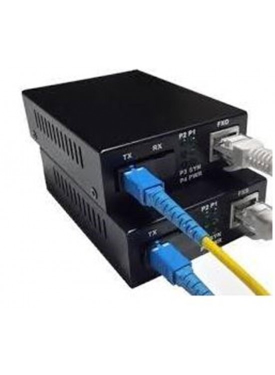 Teldata Media Converter Single Mode 10-100-1000 3 Km Only SC-SX TX-A-B-KITSET