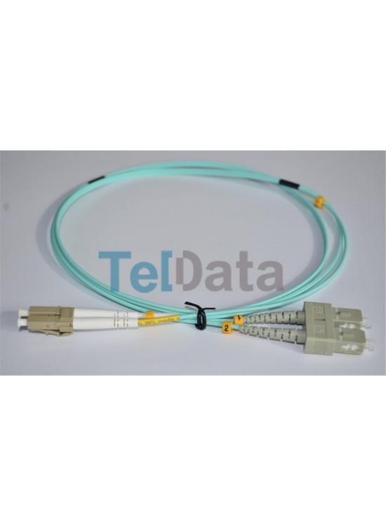 TELDATA TLD-SCLCOM31 SC-UPC-LC-UPC MM DX OM3 1 METRE FIBER OPTIK PATCHCORD