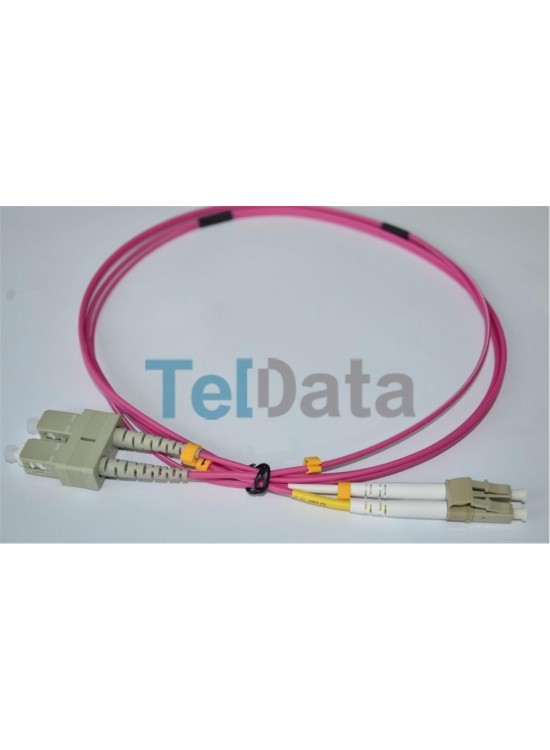 TELDATA TLD-SCLCOM41 SC-UPC-LC-UPC MM DX OM4 1 METRE FIBER OPTIK PATCHCORD