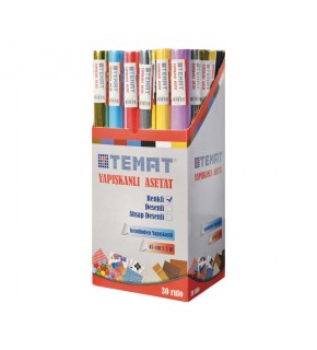 Temat Asetat Yapışkanlı Rulo 45 CM x 2 MT Renkli 92365