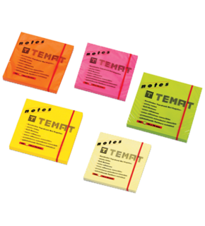 Temat Yapışkanlı Not Kağıdı 75x75 MM Fosforlu Yeşil 10935 (1 Adet)