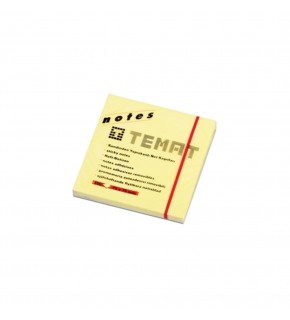 Temat Yapışkanlı Not Kağıdı 75x75 mm Pastel Sarı 10483 (1 Adet)
