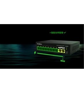 Tenda S110GPC 10 Port 8 Port Poe+ 10-100 Mbps + 2 Port 10-100-1000 Uplink Switch Çelik Kasa