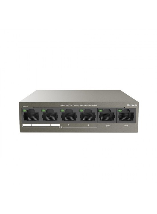 Tenda TEF1106P 6 Port 4 Port Poe+ 10-100 + 2 Port Uplink Switch Çelik Kasa Rack Mount Tenda TEF1106P 6 Port 4 Port Poe+ 10-100 + 2 Port Uplink Switch Çelik Kasa Rack Mount