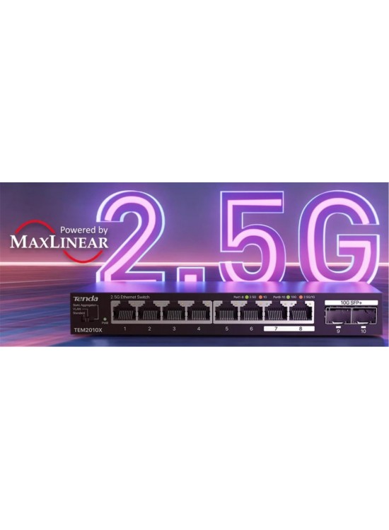 Tenda TEM2010X 8 Port 2.5G Ethernet Switch With 2-10G SFP+ Slots Switch Tenda TEM2010X 8 Port 2.5G Ethernet Switch With 2-10G SFP+ Slots Switch