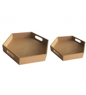 Tepsi Altıgen Tepsi Set 2 li 35x35 31x31