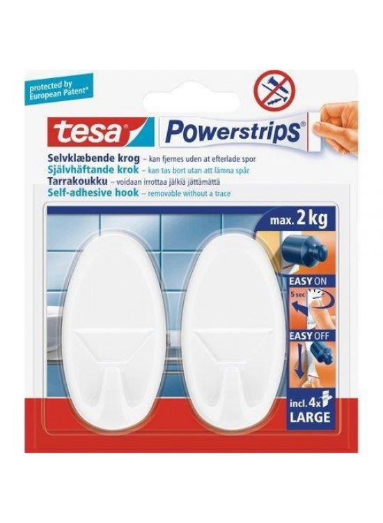 Tesa Askı İz Bırakmadan Sökülebilir Büyük Oval Beyaz PowersTrips 58013 Tesa Askı İz Bırakmadan Sökülebilir Büyük Oval Beyaz PowersTrips 58013
