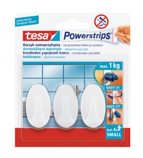 Tesa İz Bırakmadan Sökülebilir Askı Küçük Oval Beyaz, Powerstrıps® 3 Adtx0