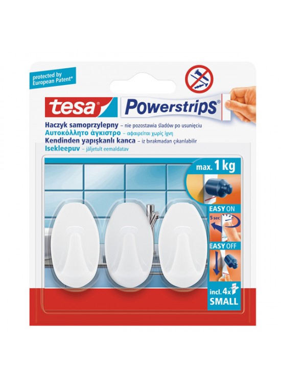 Tesa İz Bırakmadan Sökülebilir Askı Küçük Oval Beyaz, Powerstrıps® 3 Adtx0 Tesa İz Bırakmadan Sökülebilir Askı Küçük Oval Beyaz, Powerstrıps® 3 Adtx0