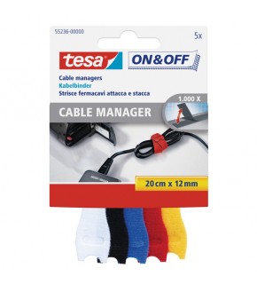 Tesa Kablo On & Off Organizatörü Renkli 5 Lİ 0.2 M 12 MM 55236-00000-01