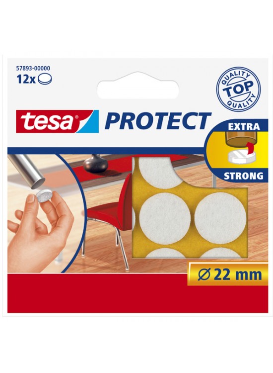 Tesa Keçe Zemin Koruyucu Daire 12x22 Beyaz 57893-00000