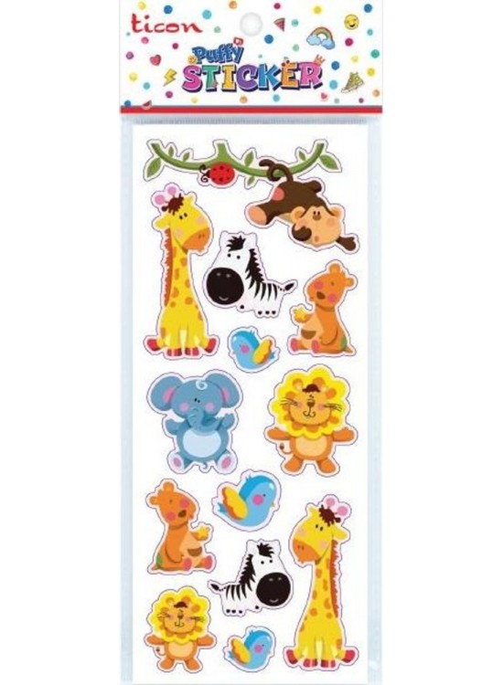Ticon Puffy Sticker Hayvan Figürleri Tps-007/12 (1 Adet)