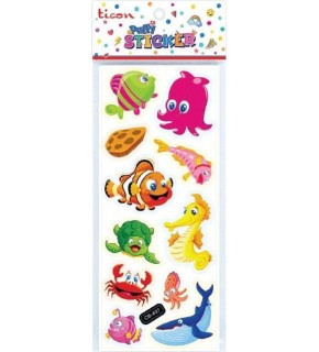 Ticon Puffy Sticker Hayvan Figürleri TPS-007/6 (1 Adet)