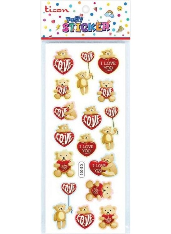 Ticon Puffy Sticker Kalp Tps-004/7 (1 Adet)