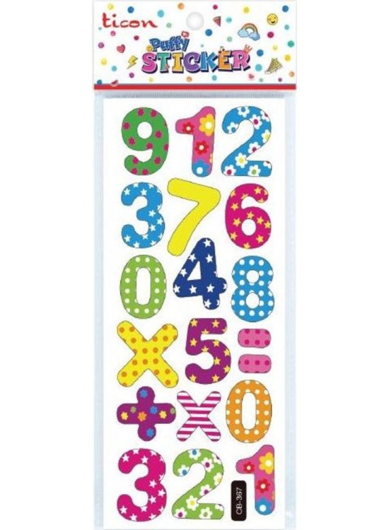 Ticon Puffy Sticker Rakam Tps-006/3 (1 Adet)