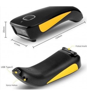 Tiger Perkon BS92 2D Karekod Bluetooth+2.4 Ghz Kablosuz Barkod Okuyucu