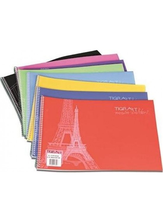 Tigra Resim Defteri Spiralli Plastik Kapak 25 Yaprak 35x50 TR-002 (1 Adet)