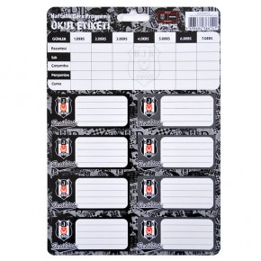 Tmn Okul Etiketi Beşiktaş Ders Programlı 3 Yaprak 463644 (1 Adet)