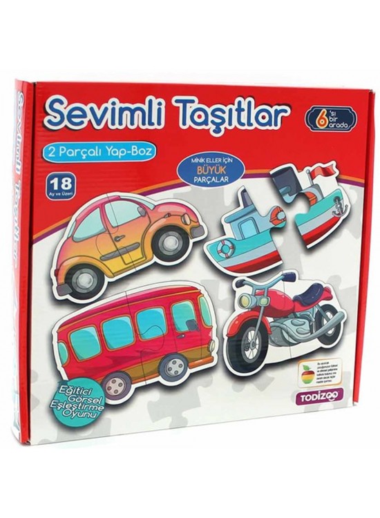 Todizoo Sevimli Taşıtlar Yapboz 12 Parça