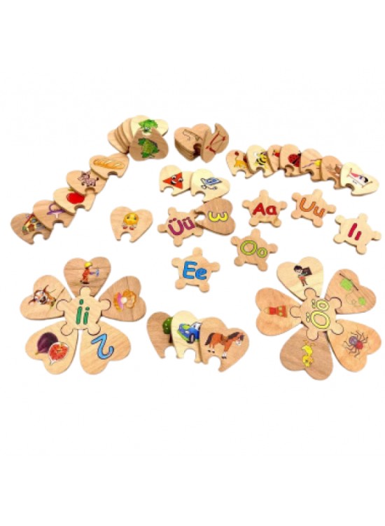 Tofema Ahşap Puzzle Sesli Harfleri Tanıyorum 