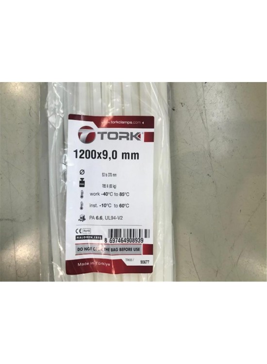 Tork TRK-1200-90W Beyaz 100lü Kablo Bağı