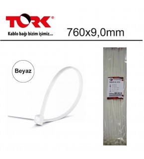 Tork TRK-760-9,0mm Beyaz 100lü Kablo Bağı (86978)