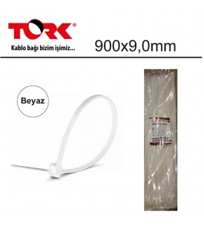 Tork TRK-900-9,0mm Beyaz 100lü Kablo Bağı