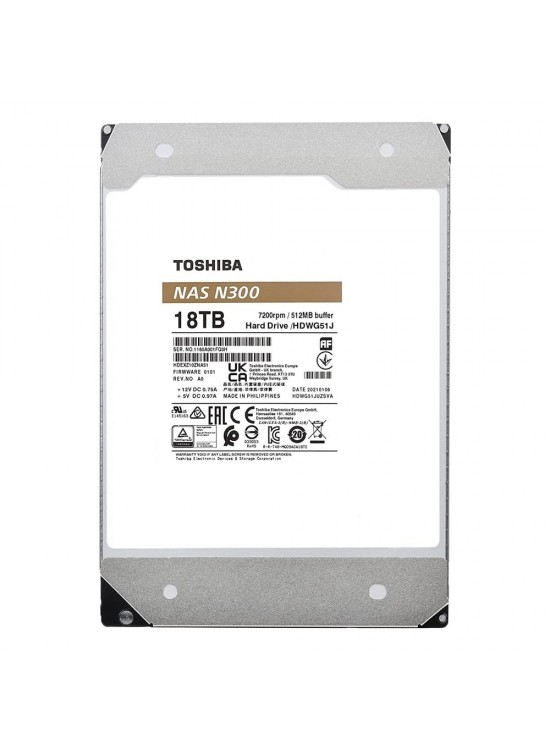 Toshiba 18TB N300 HDWG51JUZSVA 7200 Rpm 512MB Sata-3 Nas Diski Toshiba 18TB N300 HDWG51JUZSVA 7200 Rpm 512MB Sata-3 Nas Diski