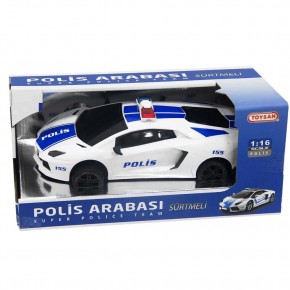 Toysan Oyuncak Sürtmeli Polis Arabası 1:16 Police Car