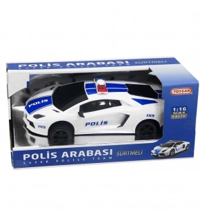 Toysan Oyuncak Sürtmeli Polis Arabası 1:16 Police Car