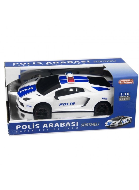 Toysan Oyuncak Sürtmeli Polis Arabası 1:16 Police Car