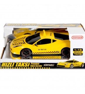 Toysan Oyuncak Sürtmeli Sarı Taksi 1:16 Taxi Car