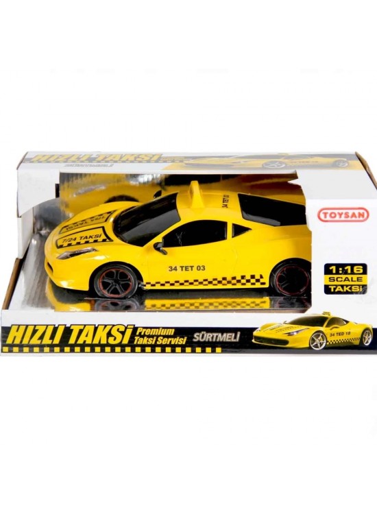 Toysan Oyuncak Sürtmeli Sarı Taksi 1:16 Taxi Car Toysan Oyuncak Sürtmeli Sarı Taksi 1:16 Taxi Car