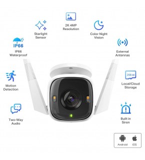 TP-Link Tapo C320WS 2K Gece Görüşlü 256GB Micro SD Destekli Wi-Fi Kamera